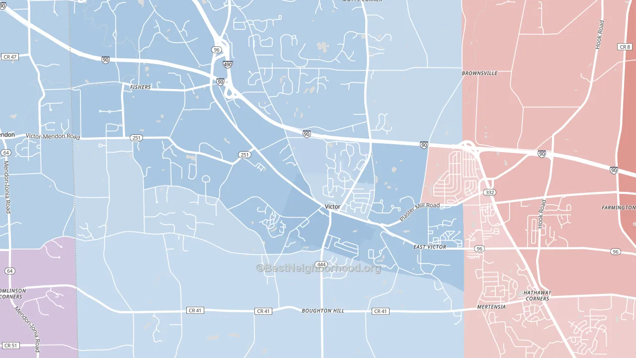 Victor, NY block-group political-lean map