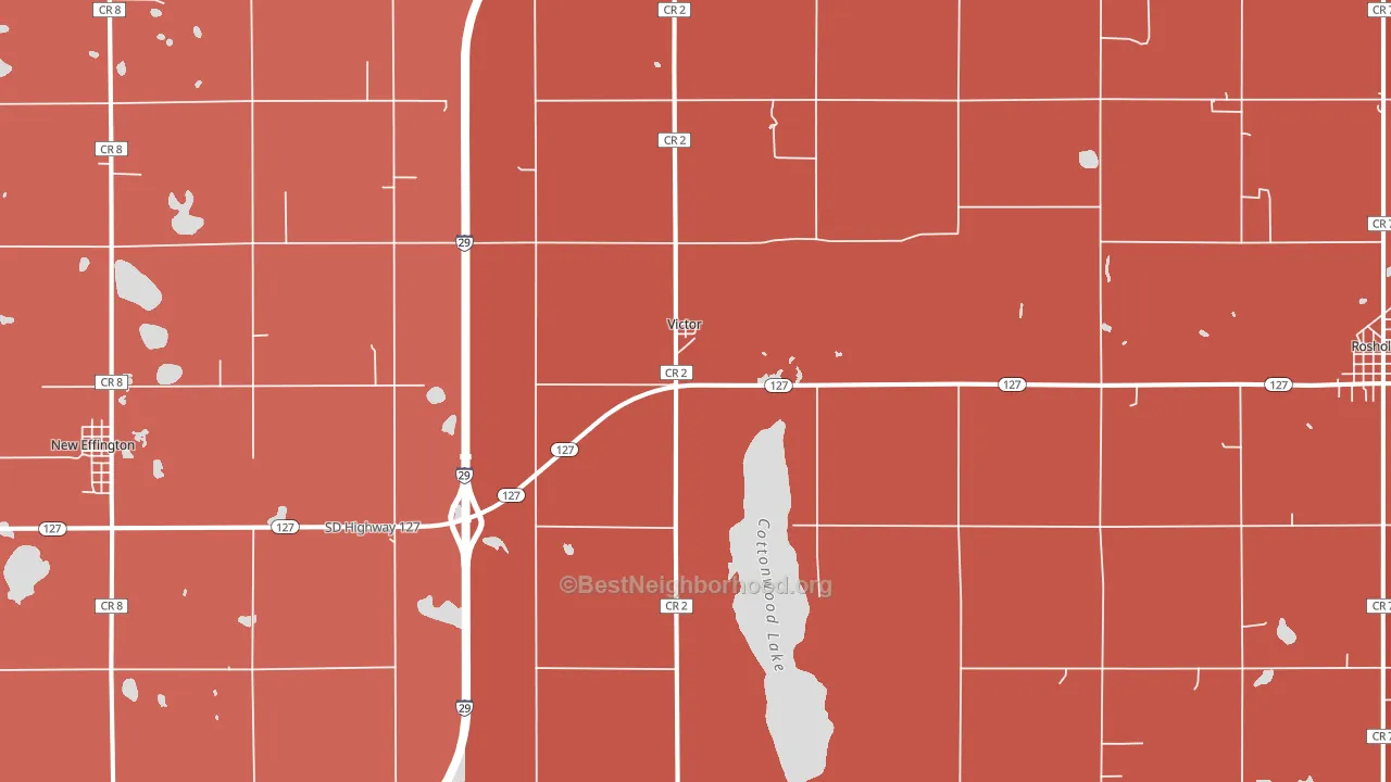 Victor, SD block-group political-lean map