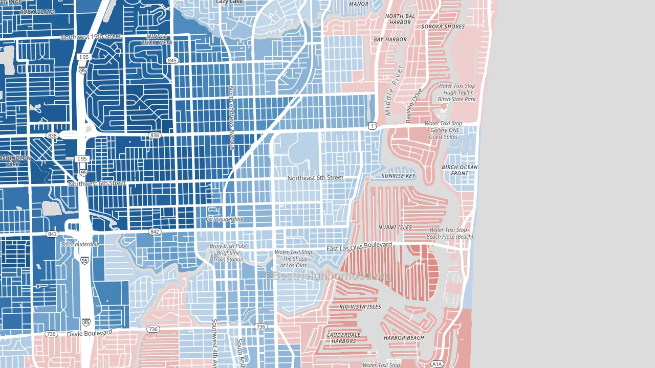 Victoria Park, Fort Lauderdale, FL block-group political-lean map