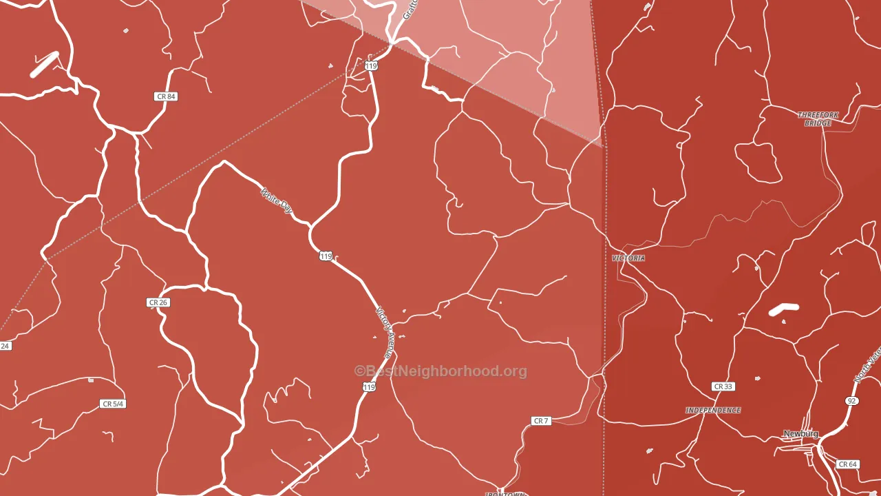 Victoria, WV block-group political-lean map