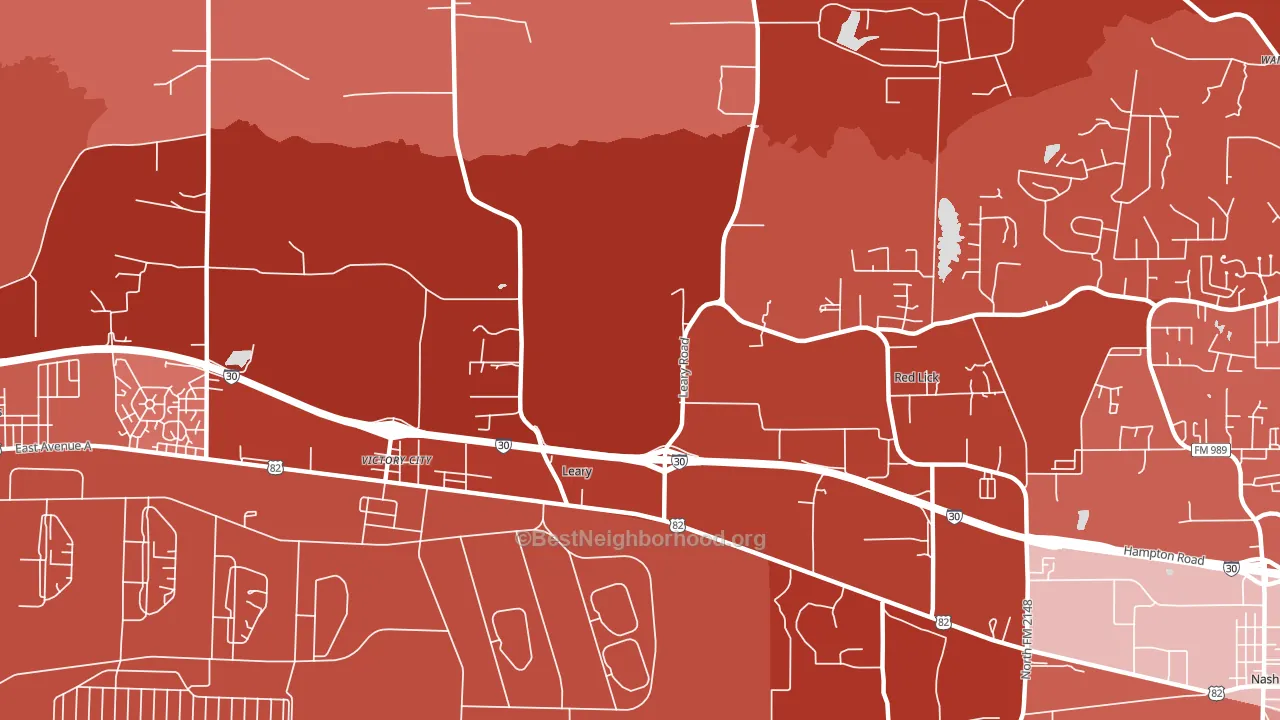 Victory City, TX block-group political-lean map