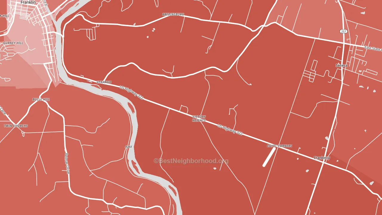 Victory Heights, PA block-group political-lean map