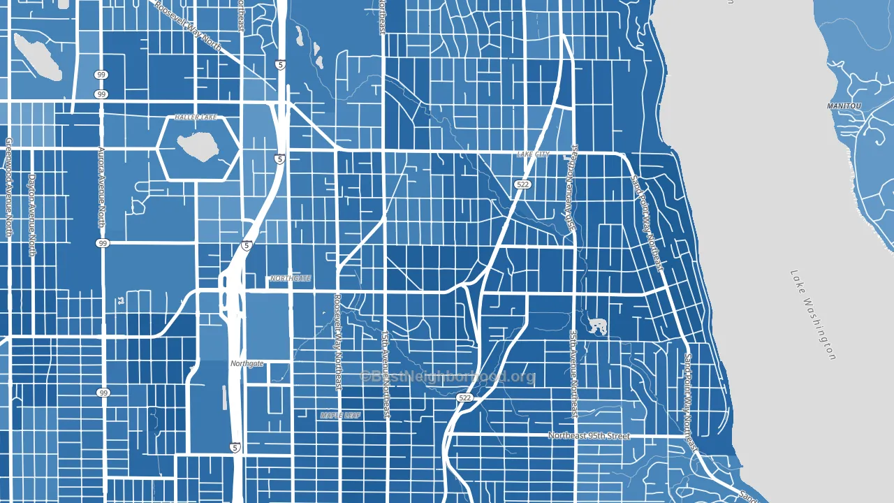 Victory Heights, Seattle, WA block-group political-lean map