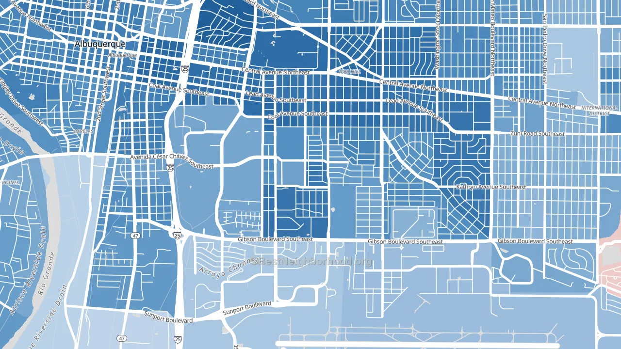 Victory Hills, Albuquerque, NM block-group political-lean map