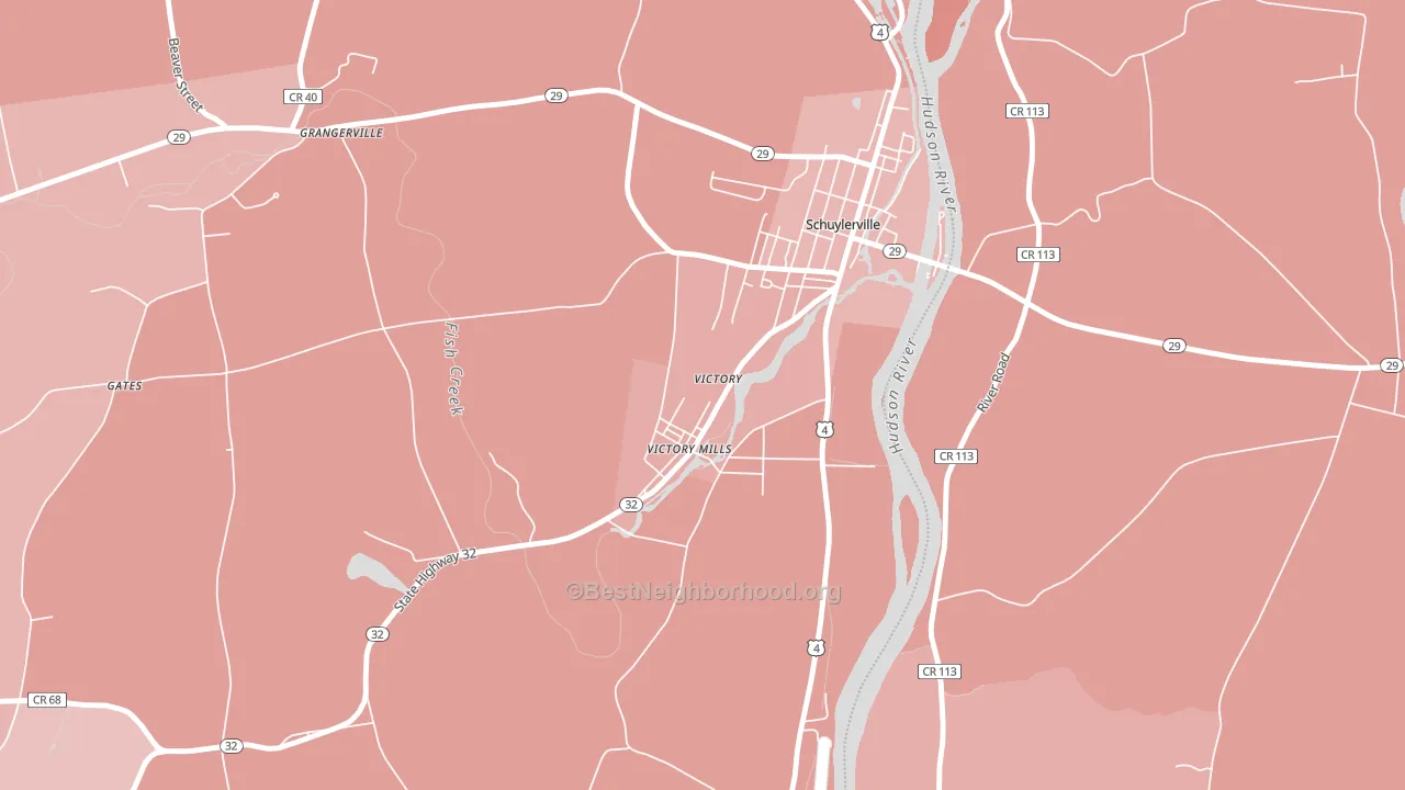 Victory, NY block-group political-lean map