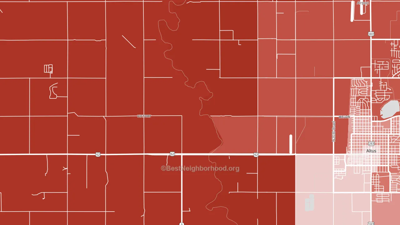 Victory, OK block-group political-lean map