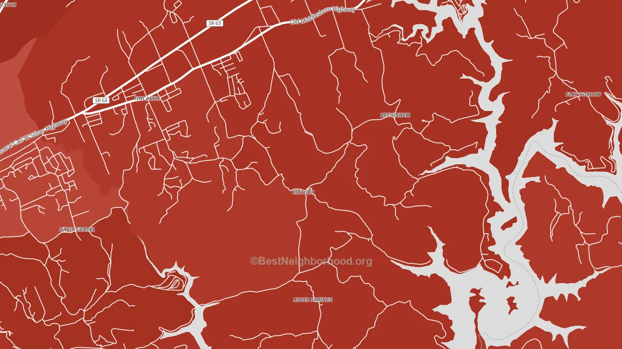 Victory, TN block-group political-lean map