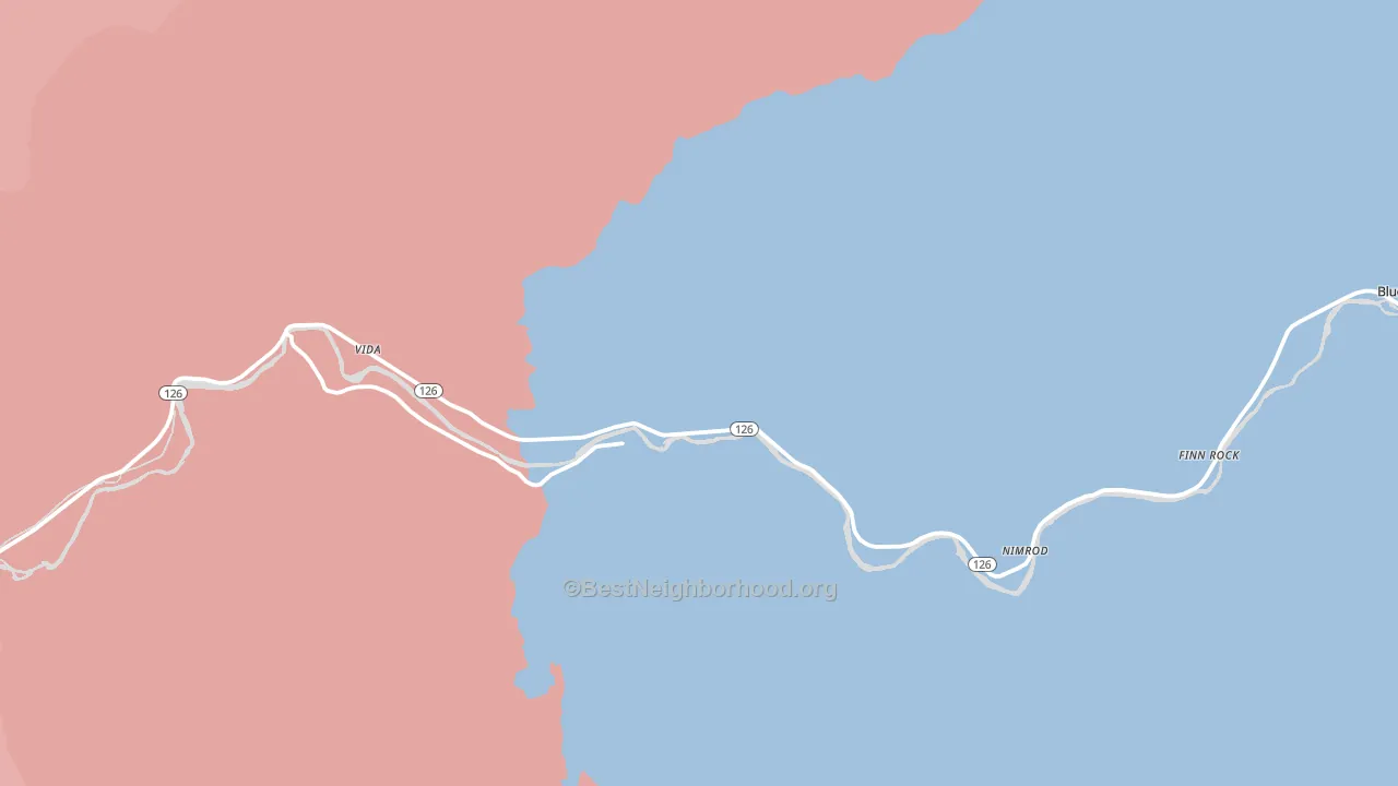 Vida, OR block-group political-lean map