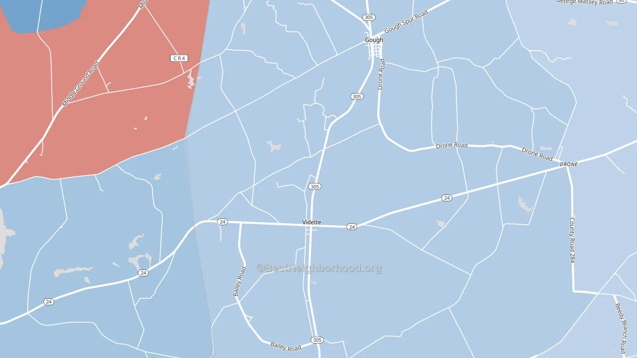Vidette, GA block-group political-lean map