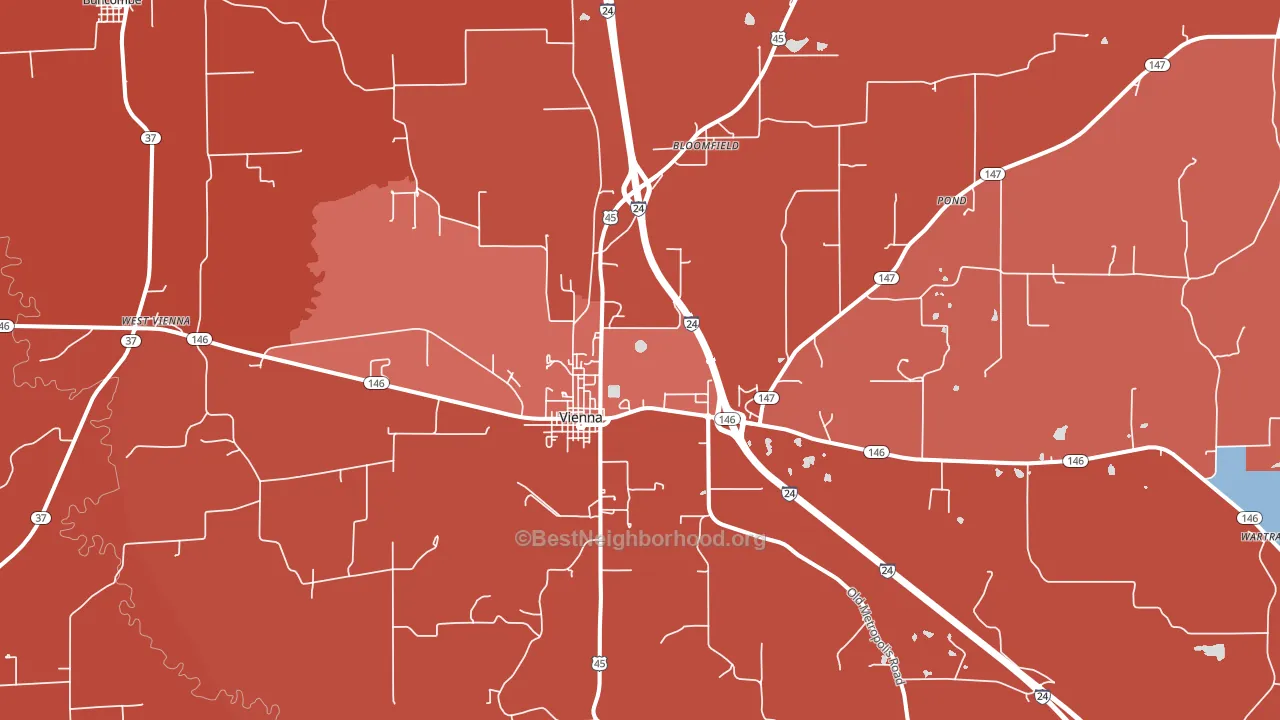 Vienna, IL block-group political-lean map