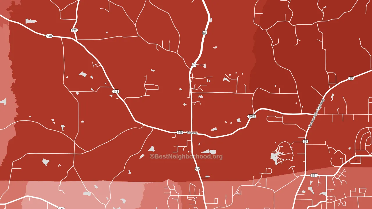 Vienna, LA block-group political-lean map