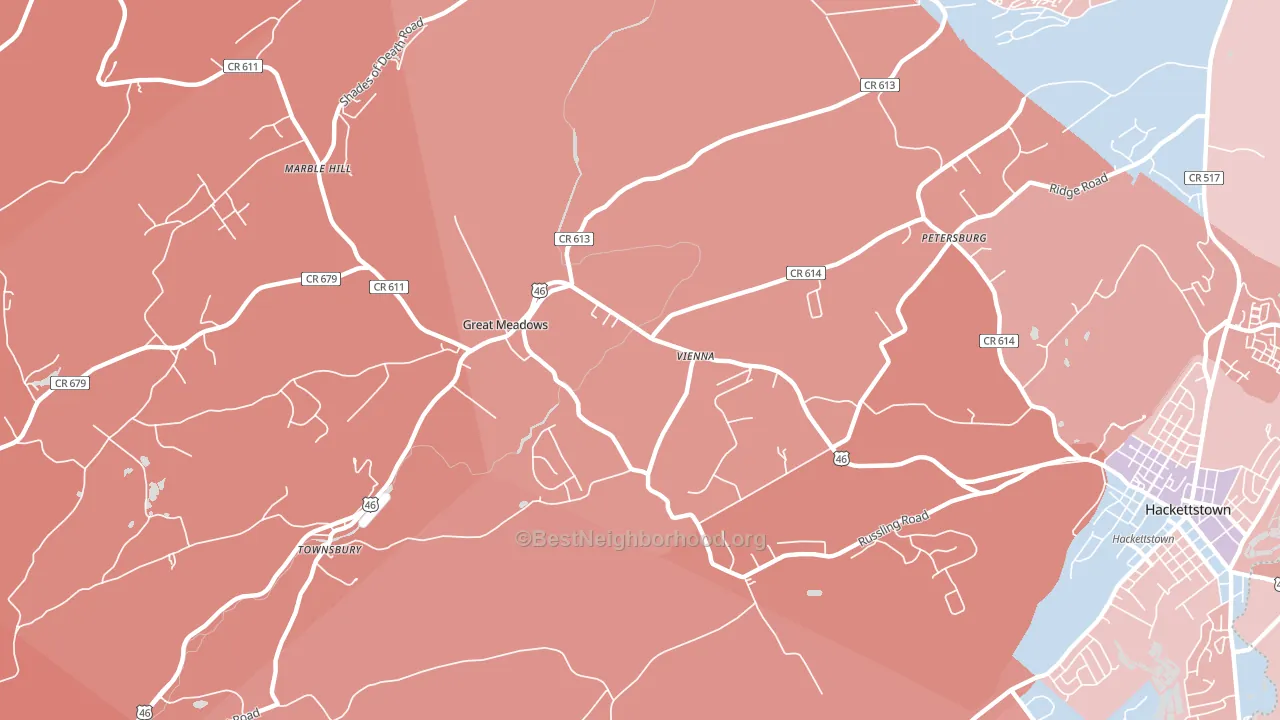 Vienna, NJ block-group political-lean map