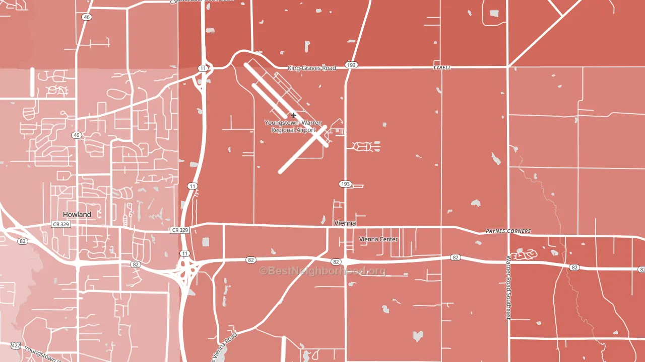 Vienna, OH block-group political-lean map