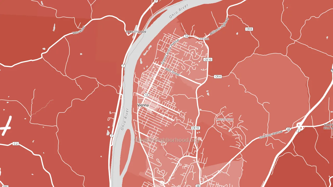 Vienna, WV block-group political-lean map