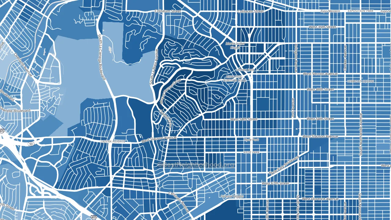 View Park-Windsor Hills, CA block-group political-lean map