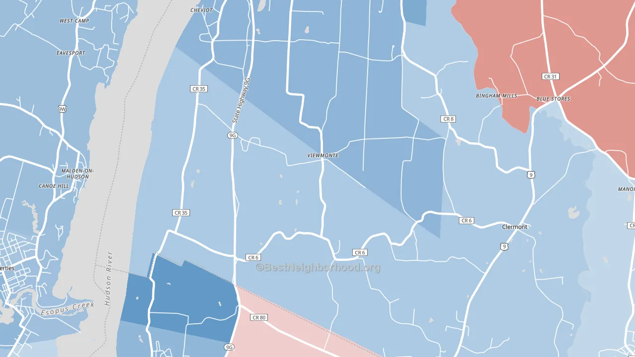 Viewmonte, NY block-group political-lean map