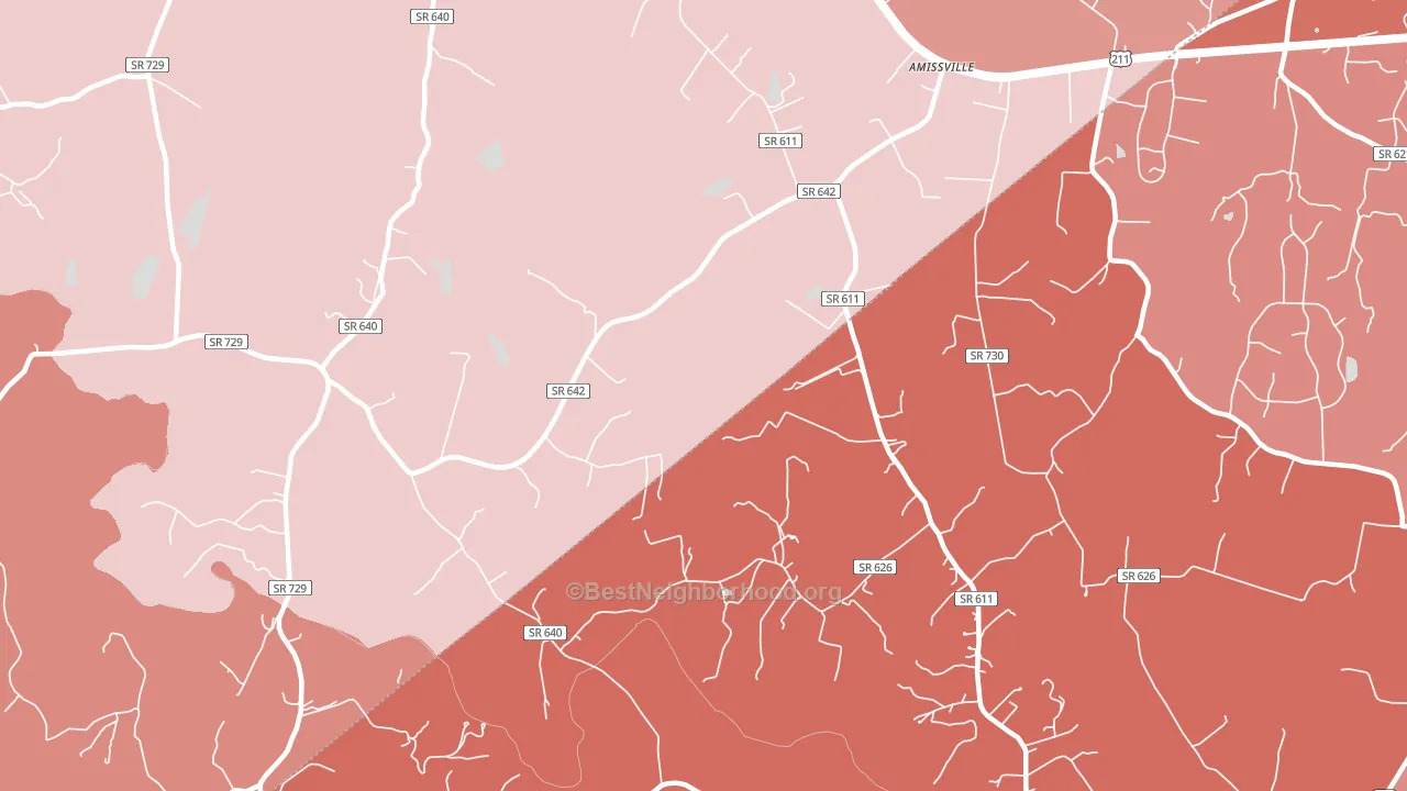 Viewtown, VA block-group political-lean map