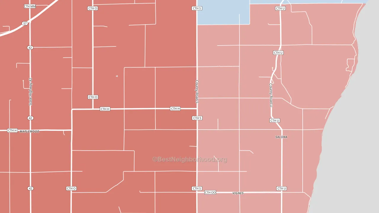 Vignes, WI block-group political-lean map