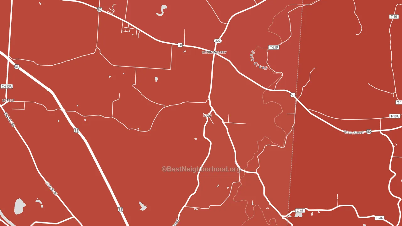 Vigo, OH block-group political-lean map