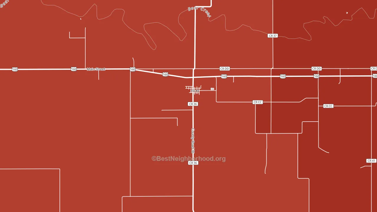 Vilas, CO block-group political-lean map