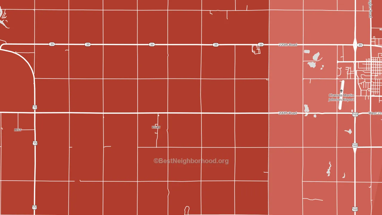 Vilas, KS block-group political-lean map
