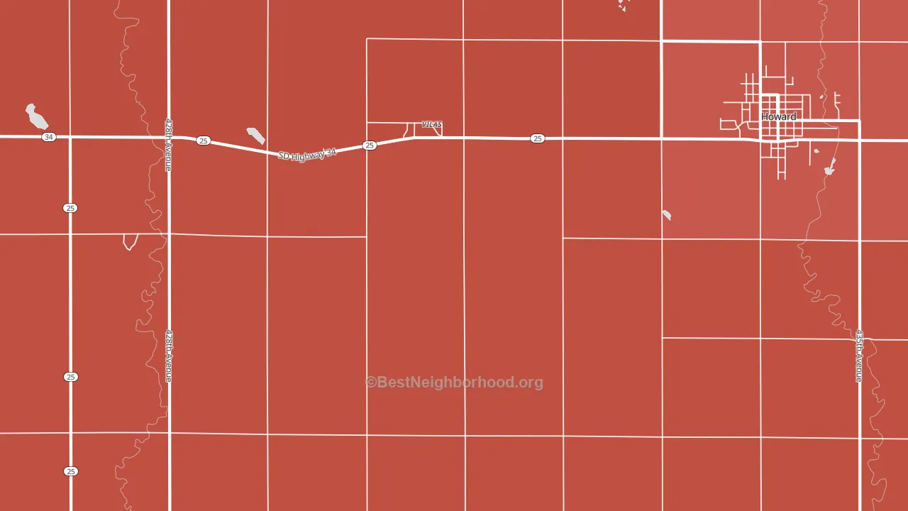 Vilas, SD block-group political-lean map