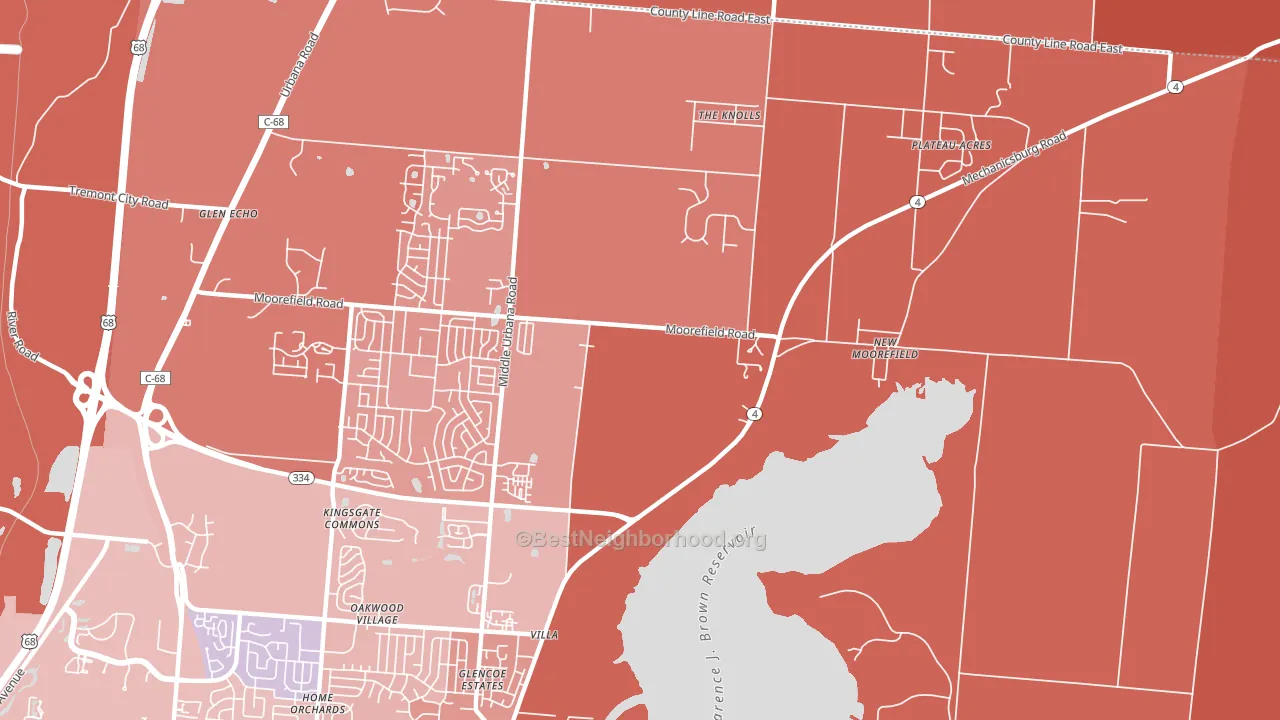 Villa, OH block-group political-lean map
