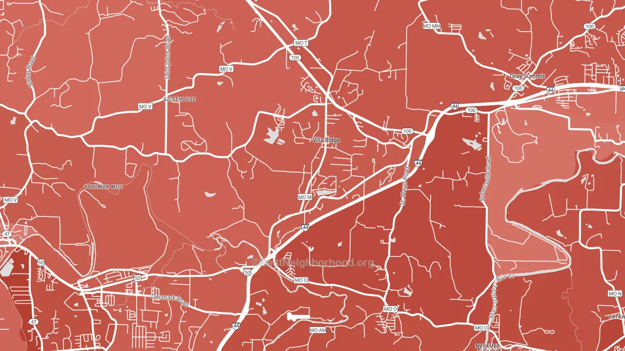Villa Ridge, MO block-group political-lean map