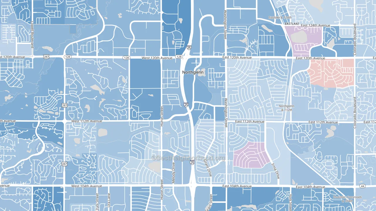 Village at North Hills, Northglenn, CO block-group political-lean map