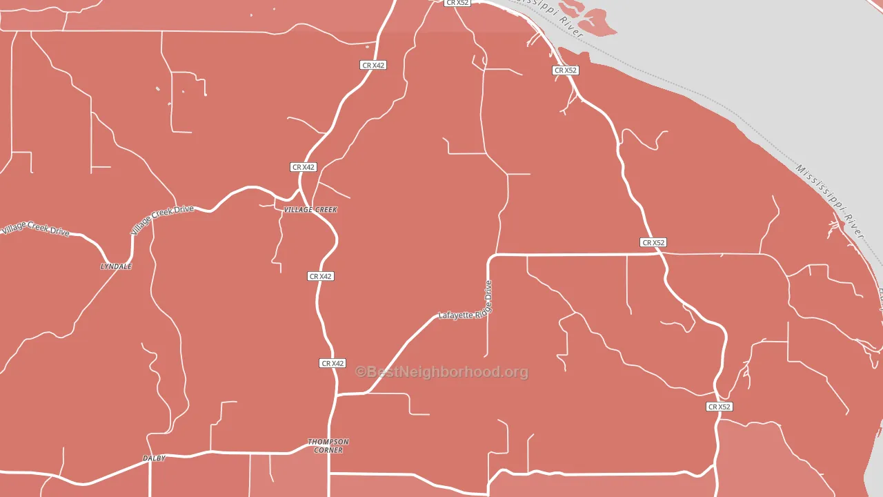 Village Creek, IA block-group political-lean map