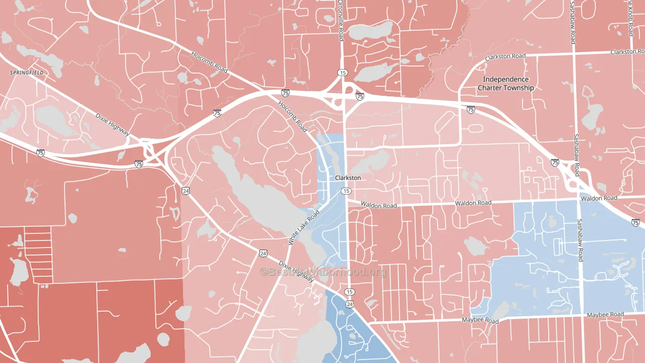 Village of Clarkston, MI block-group political-lean map