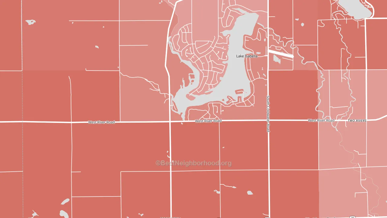 Village of Lake Isabella, MI block-group political-lean map