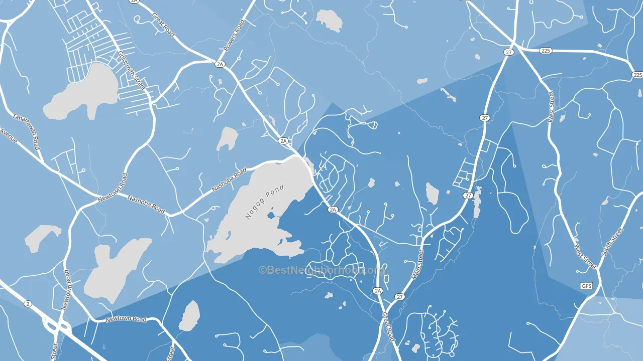 Village Of Nagog Woods, MA block-group political-lean map