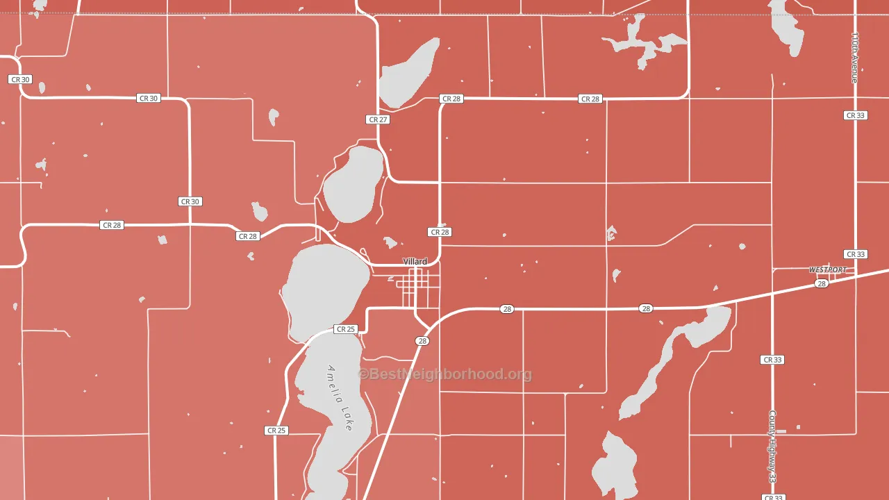 Villard, MN block-group political-lean map