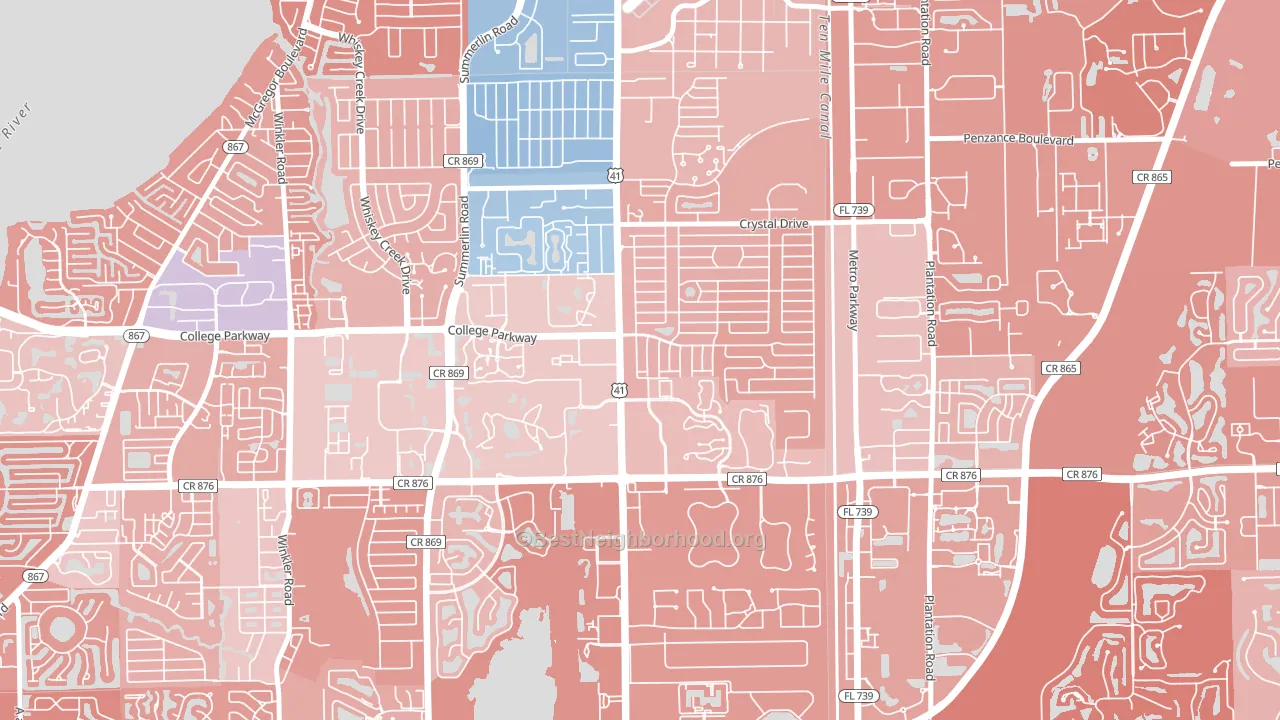 Villas, FL block-group political-lean map
