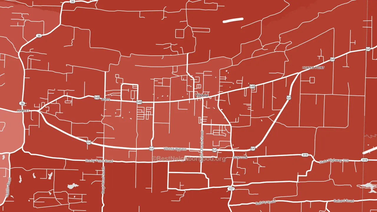 Vilonia, AR block-group political-lean map