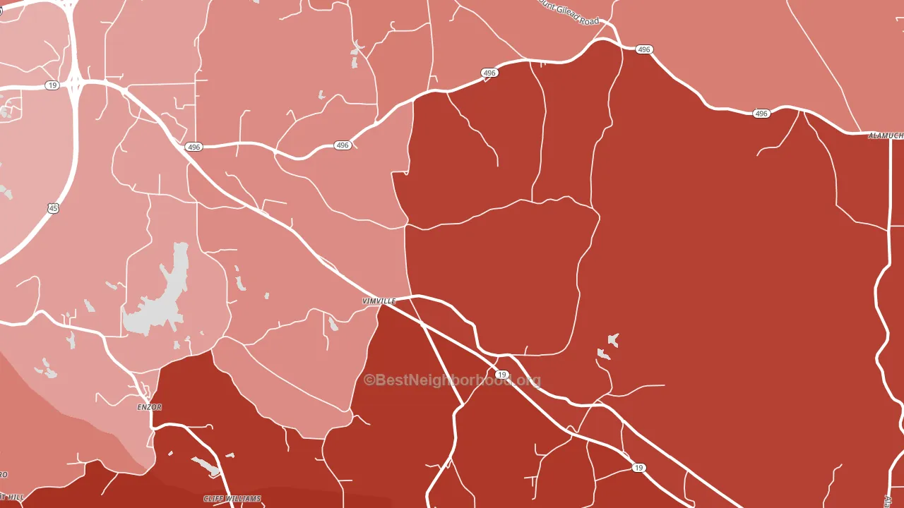 Vimville, MS block-group political-lean map