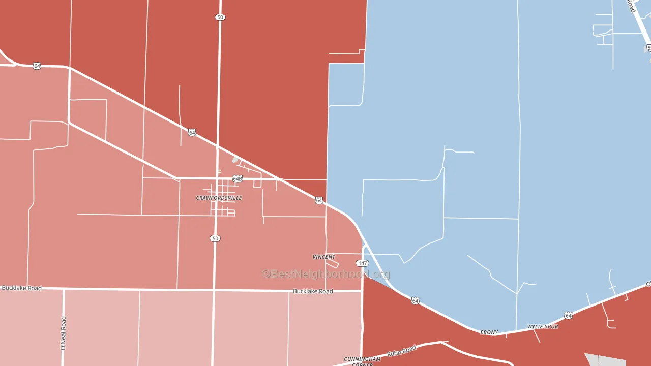Vincent, AR block-group political-lean map