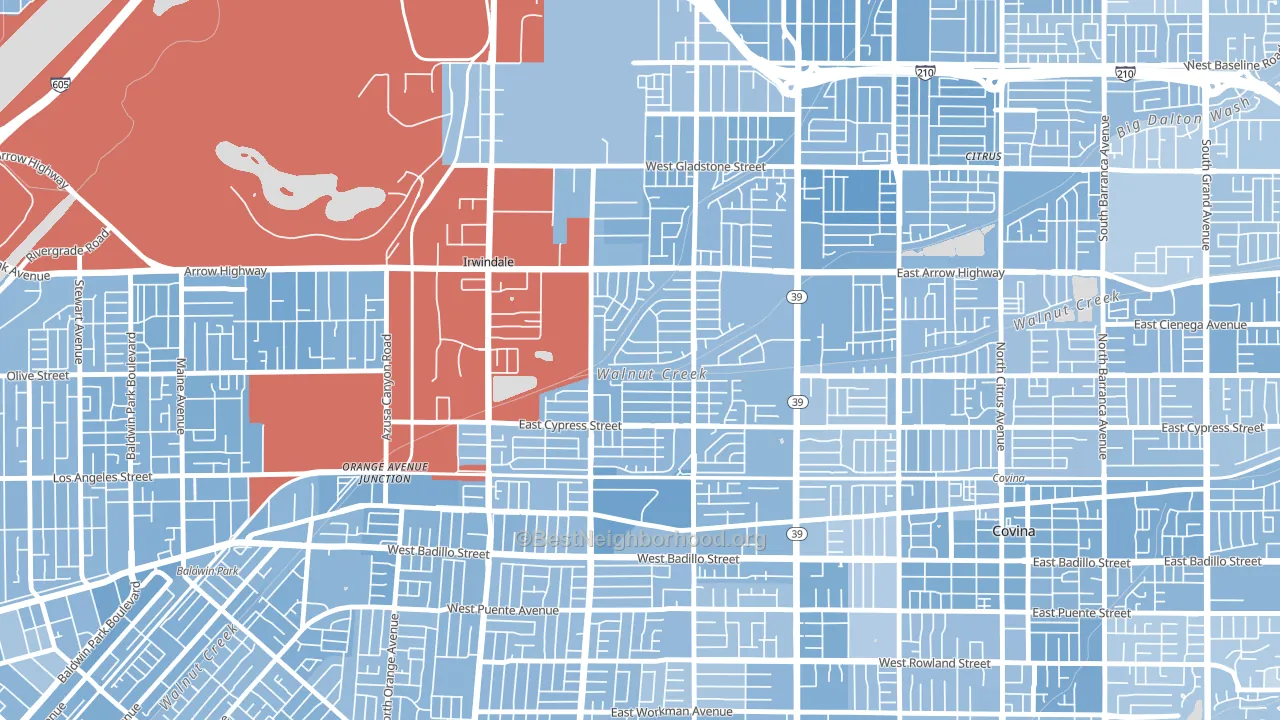 Vincent, CA block-group political-lean map