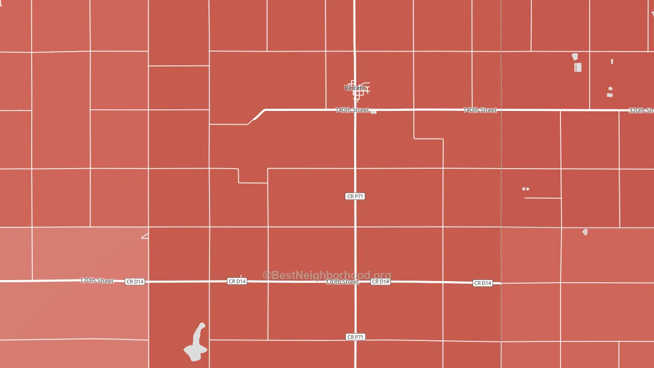 Vincent, IA block-group political-lean map