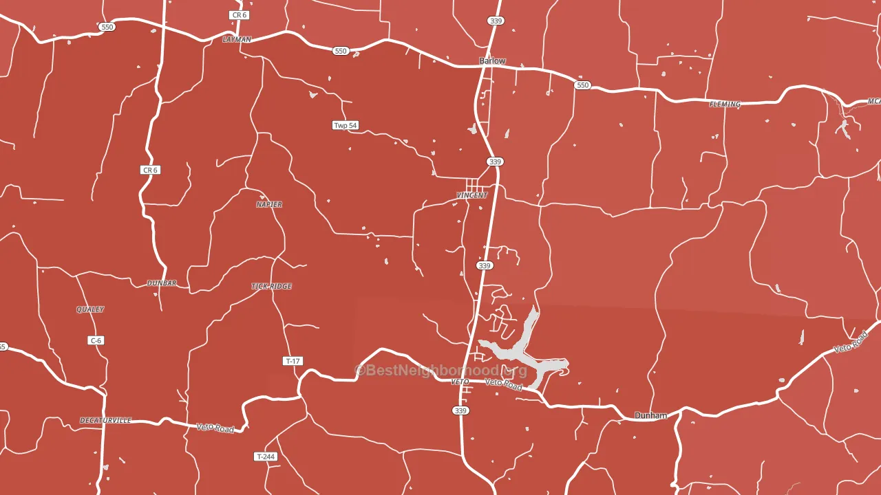 Vincent, OH block-group political-lean map