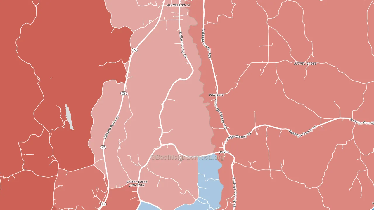 Vine Hill, AL block-group political-lean map