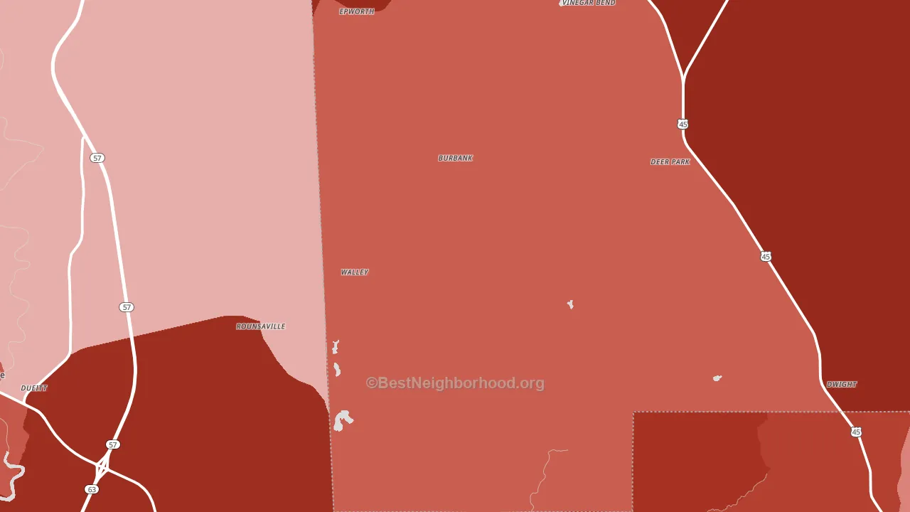 Vinegar Bend, AL block-group political-lean map