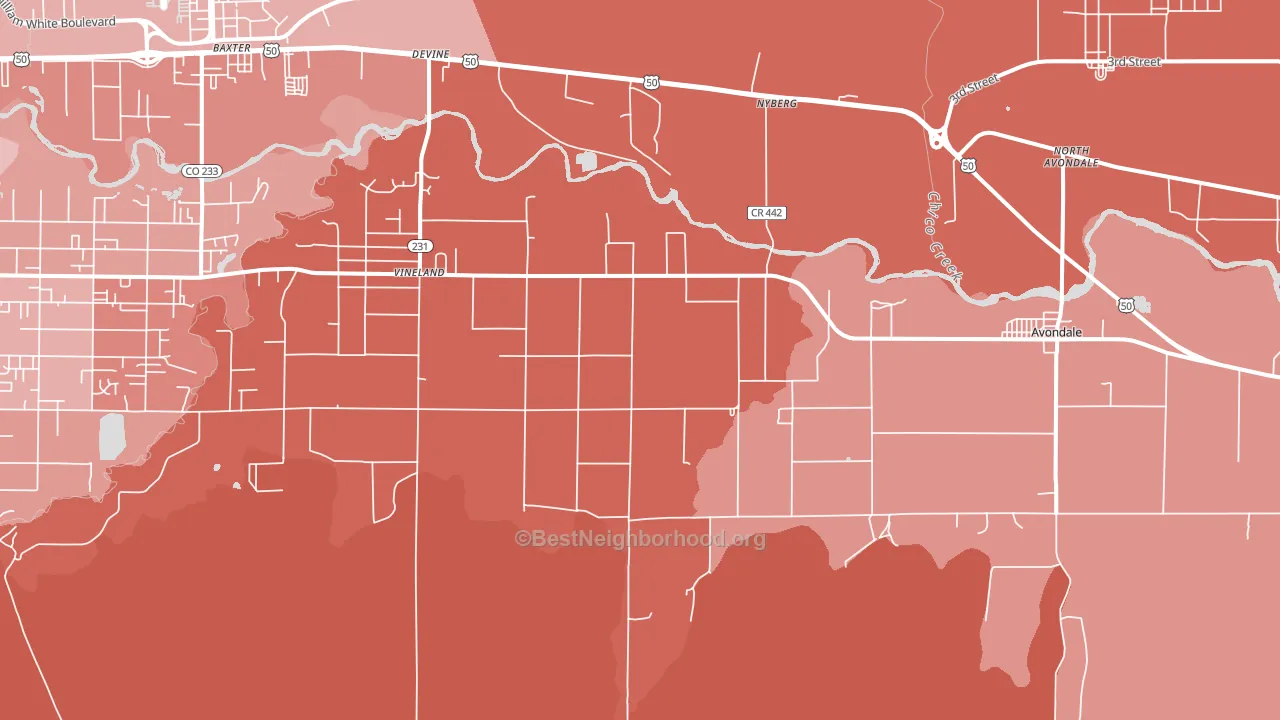 Vineland, CO block-group political-lean map
