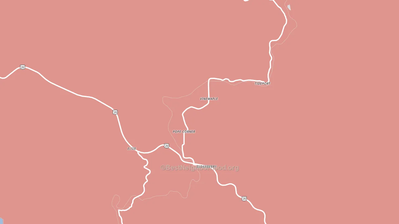 Vinemaple, OR block-group political-lean map