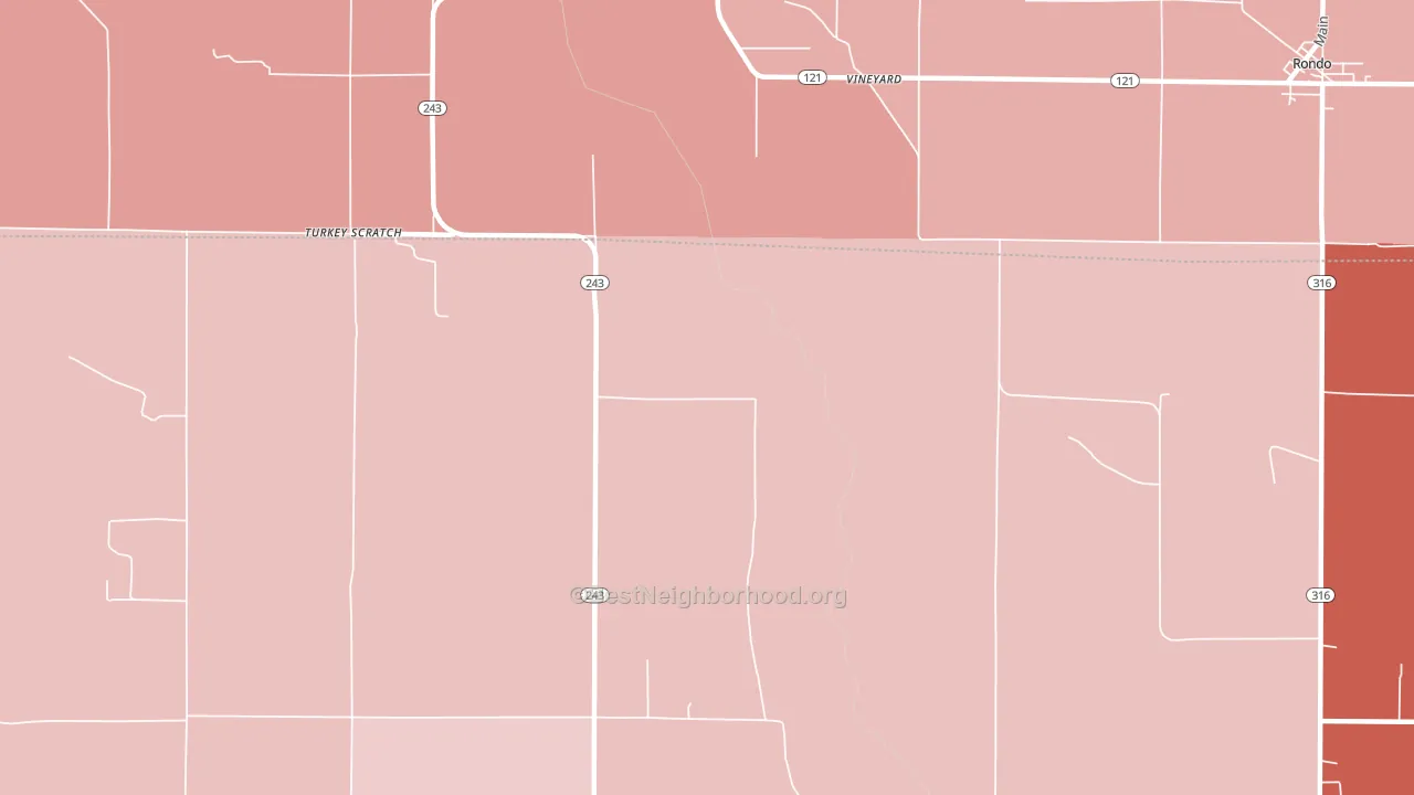 Vineyard, AR block-group political-lean map
