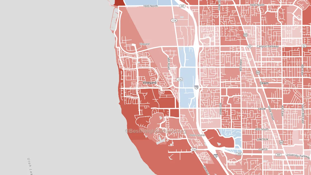 Vineyard, UT block-group political-lean map