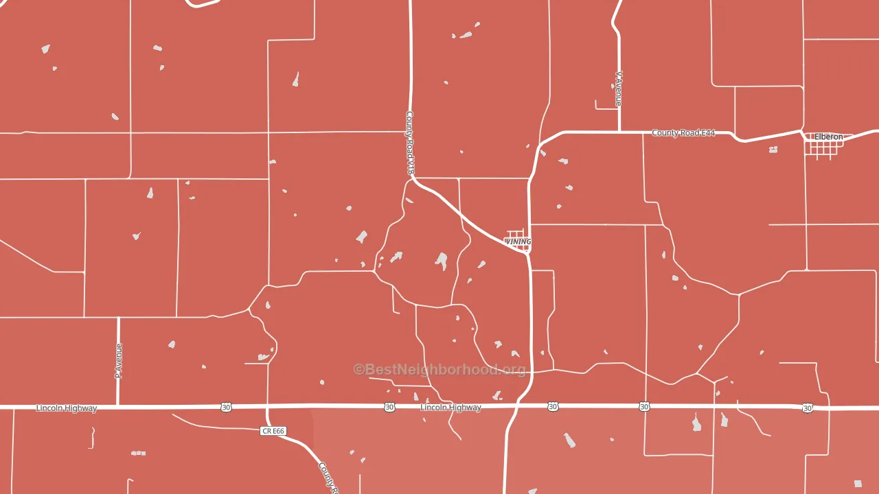 Vining, IA block-group political-lean map