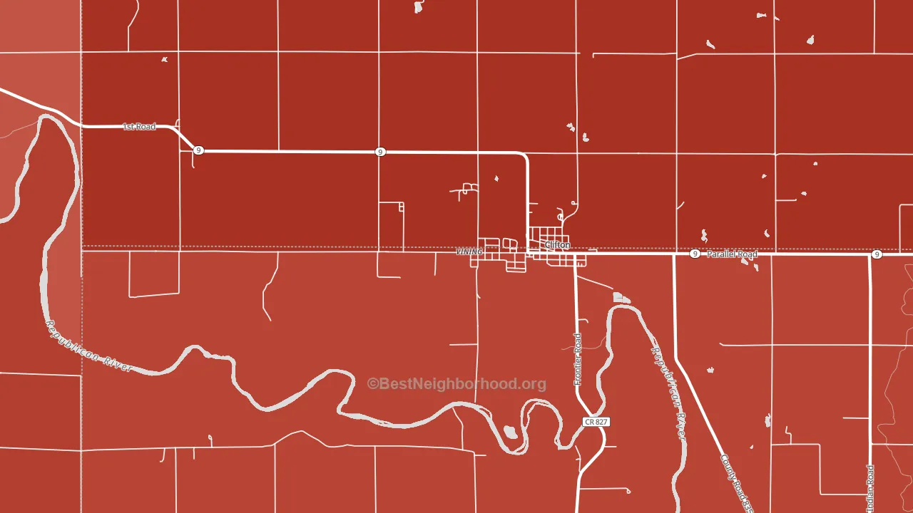 Vining, KS block-group political-lean map