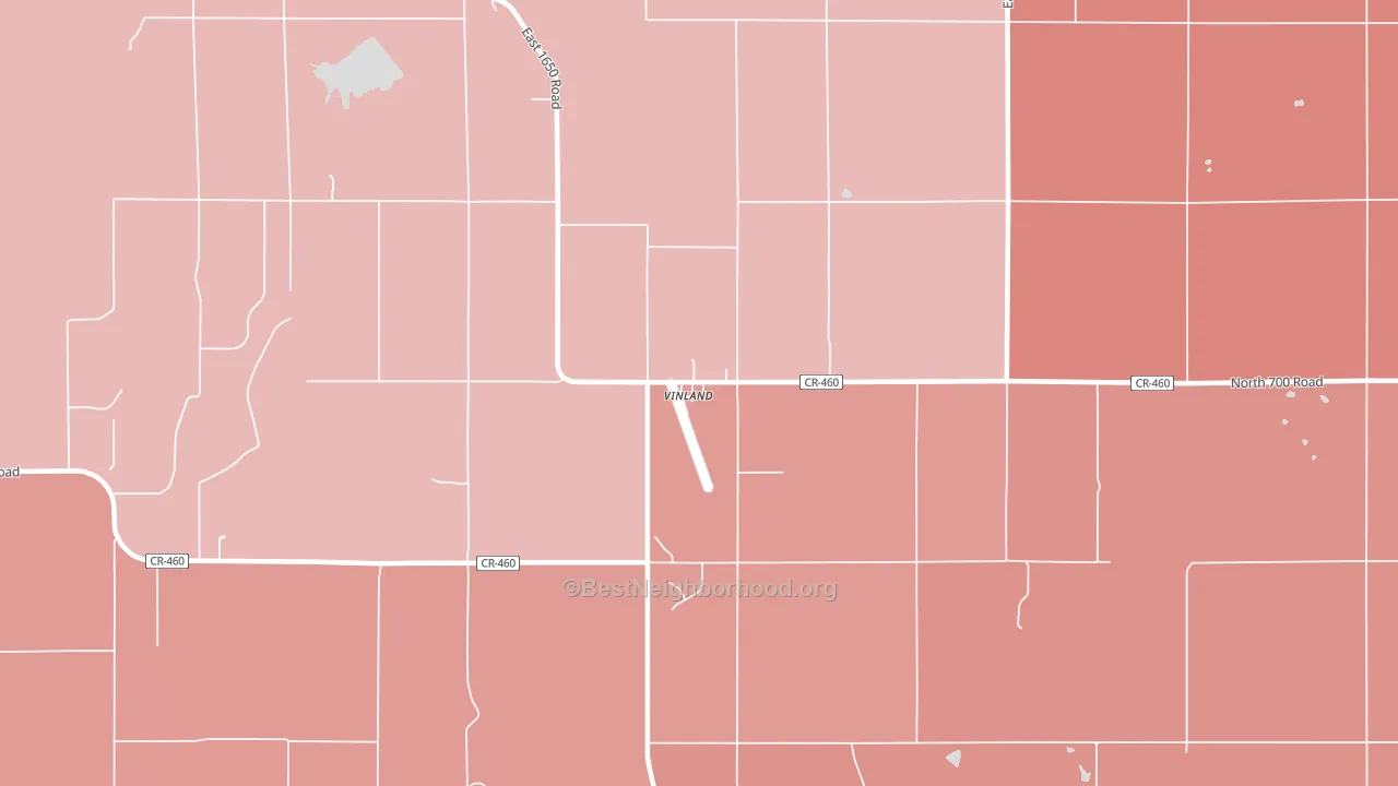 Vinland, KS block-group political-lean map
